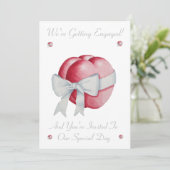 romantische rode liefde hart witte boegengagerie kaart (Staand voorkant)