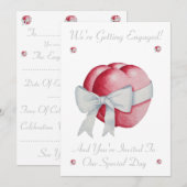 romantische rode liefde hart witte boegengagerie kaart (Voorkant / Achterkant)