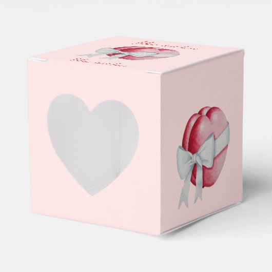 Romantische rode liefdesharten voor valentijnen bedankdoosjes (Voorkant Zijde)