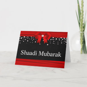 Romantische Rode Lint Shaadi Mubarak Kaart