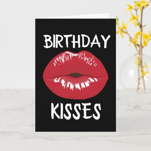 ROMANTISCHE RODE LIPPEN KUSSEN KAARTEN VOOR HEM (Gele Bloem)