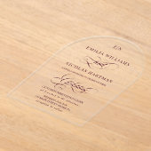 Romantische rode monogram bruiloft acryl uitnodigingen (Laagn)