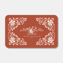 Romantische rode roest Mr. & Mrs. Floral bruiloft