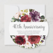 Romantische rode roos 40ste huwelijksverjaardag kaart (Voorkant)