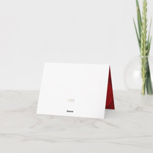 Romantische rode roos bedankkaart (Achterkant)