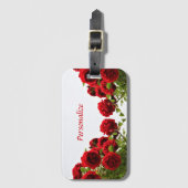 Romantische rode roos bloem bagagelabel (Voorkant (verticaal))