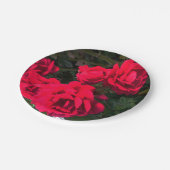 Romantische Rode Roos Bloem Party Papieren Bordje (Gekanteld)