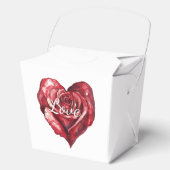 Romantische Rode Roos Bloemen Hart Huwelijk Bedankdoosjes (Voorkant)