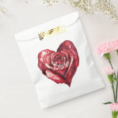 Romantische Rode Roos Bloemen Hart Huwelijk Bedankzakje (Gezegeld)