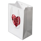 Romantische rode roos bloemenhart medium cadeauzakje (Achterkant Gekanteld)