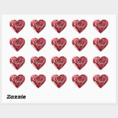 Romantische Rode Roos Bloemhart Hart Sticker (Vel)