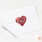 Romantische Rode Roos Bloemhart Hart Sticker (Envelop)