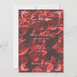 Romantische Rode Roos | Bloemige Elegante Aanpasba Save The Date
