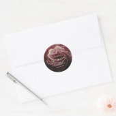 Romantische Rode Roos Bourgondië Trouwsticker Ronde Sticker (Envelop)