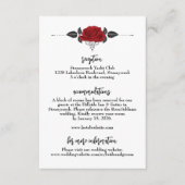 Romantische rode roos bruiloft informatie details  informatiekaartje (Voorkant)