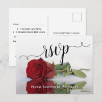 Romantische rode roos bruiloft RSVP
