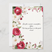 Romantische rode roos en lelie van de vallei bruil kaart (Achterkant)
