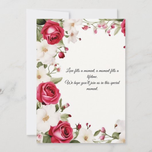 Romantische rode roos en lelie van de vallei bruil kaart (Achterkant)