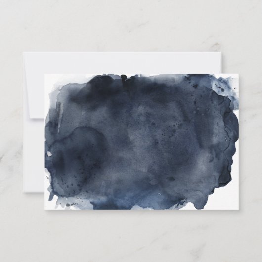 Romantische Rode Roos en marineslag Waterverf brui RSVP Kaartje (Achterkant)