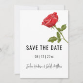 Romantische Rode Roos Huwelijk Bewaar De Datum Save The Date (Voorkant)