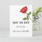 Romantische Rode Roos Huwelijk Bewaar De Datum Save The Date (Staand voorkant)