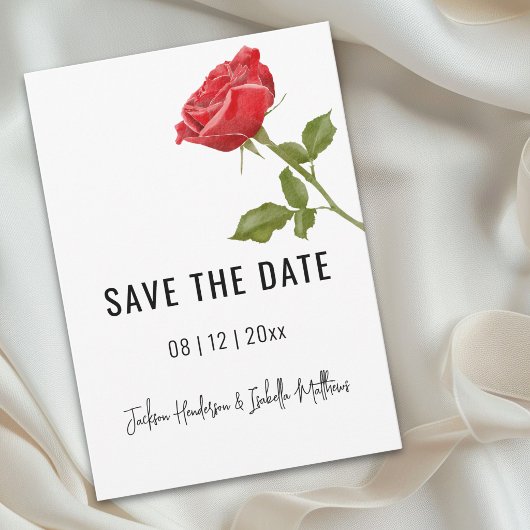 Romantische Rode Roos Huwelijk Bewaar De Datum Save The Date