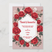 Romantische rode roos huwelijksuitnodigingen kaart (Voorkant)