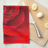 Romantische rode roos in volle bloei theedoek (Quarter Fold)