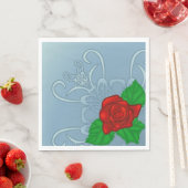 Romantische Rode Roos Klassieke Bloemen Servet (Insitu)