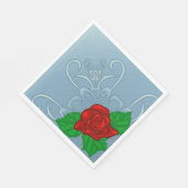 Romantische Rode Roos Klassieke Bloemen Servet (Hoek)