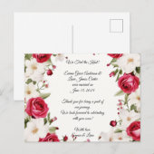 Romantische Rode Roos & Lelietje-van-dalen Trouw  Aankondigingskaart (Voorkant / Achterkant)
