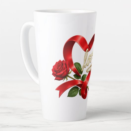 Romantische Rode Roos Liefde Hart Mok (Linkerhoek)