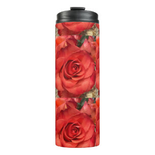 Romantische Rode Roos Macro Thermische Tumbler Thermosbeker