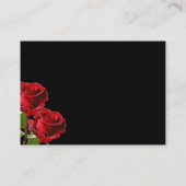 Romantische rode roos mooie witte kant bruiloft informatiekaartje (Achterkant)
