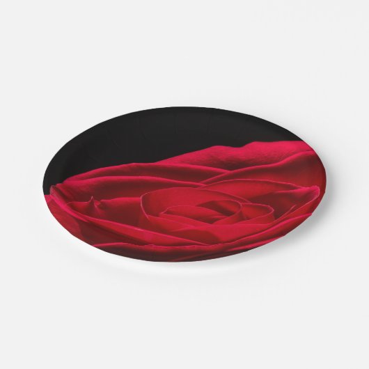 Romantische rode roos papier partij bord (Gekanteld)