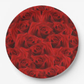 Romantische rode roos papieren bordje (Voorkant)