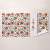 Romantische Rode Roos Persoonlijk Badhanddoek (Badhanddoek)