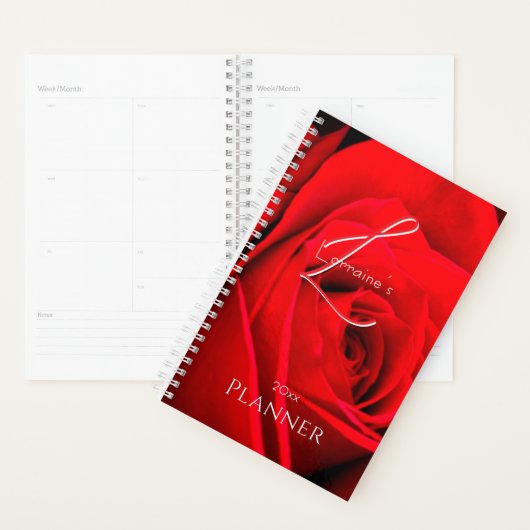 Romantische Rode Roos Planner (Display)