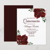 Romantische Rode Roos Quinceanera Budget Uitnodigi (Voorkant / Achterkant)