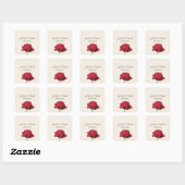 Romantische Rode Roos Save the Date Vierkante Sticker (Vel)