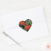 Romantische rode roze Botanische illustratie Hart Sticker (Envelop)