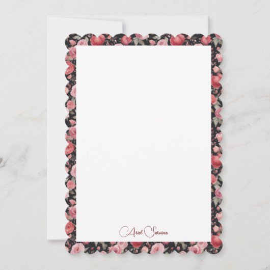 Romantische rode & roze botanische Rozen Kaart (Voorkant)