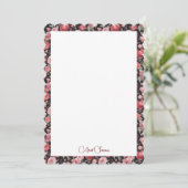 Romantische rode & roze botanische Rozen Kaart (Staand voorkant)