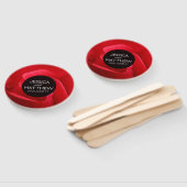 Romantische Rode Roze Florale bruiloft Handwaaier (Niet-gemonteerd)