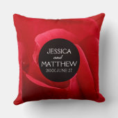 Romantische Rode Roze Florale bruiloft Kussen (Achterkant)