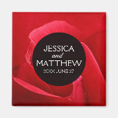 Romantische Rode Roze Florale bruiloft Magneet (Voorkant)