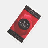 Romantische Rode Roze Florale bruiloft Servet (Hoek)