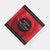 Romantische Rode Roze Florale bruiloft Servet (Hoek)