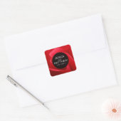 Romantische Rode Roze Florale bruiloft Vierkante Sticker (Envelop)