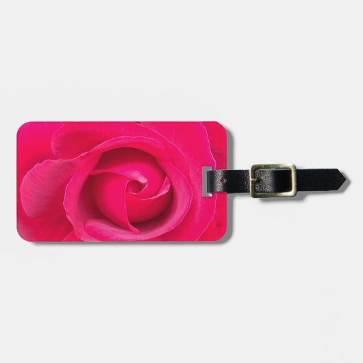 Romantische rode roze roos bagagelabel (Voorkant horizontaal)